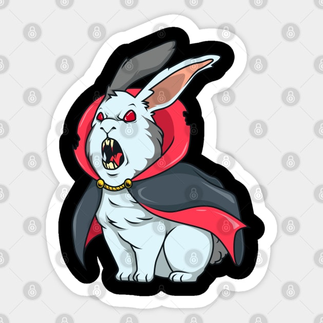 Monster Animals - Vampire Rabbit Sticker by Modern Medieval Design